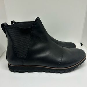 Sorel Harlow Chelsea Ankle Boots Women’s Size 10. NL3334-010 Black Leather.